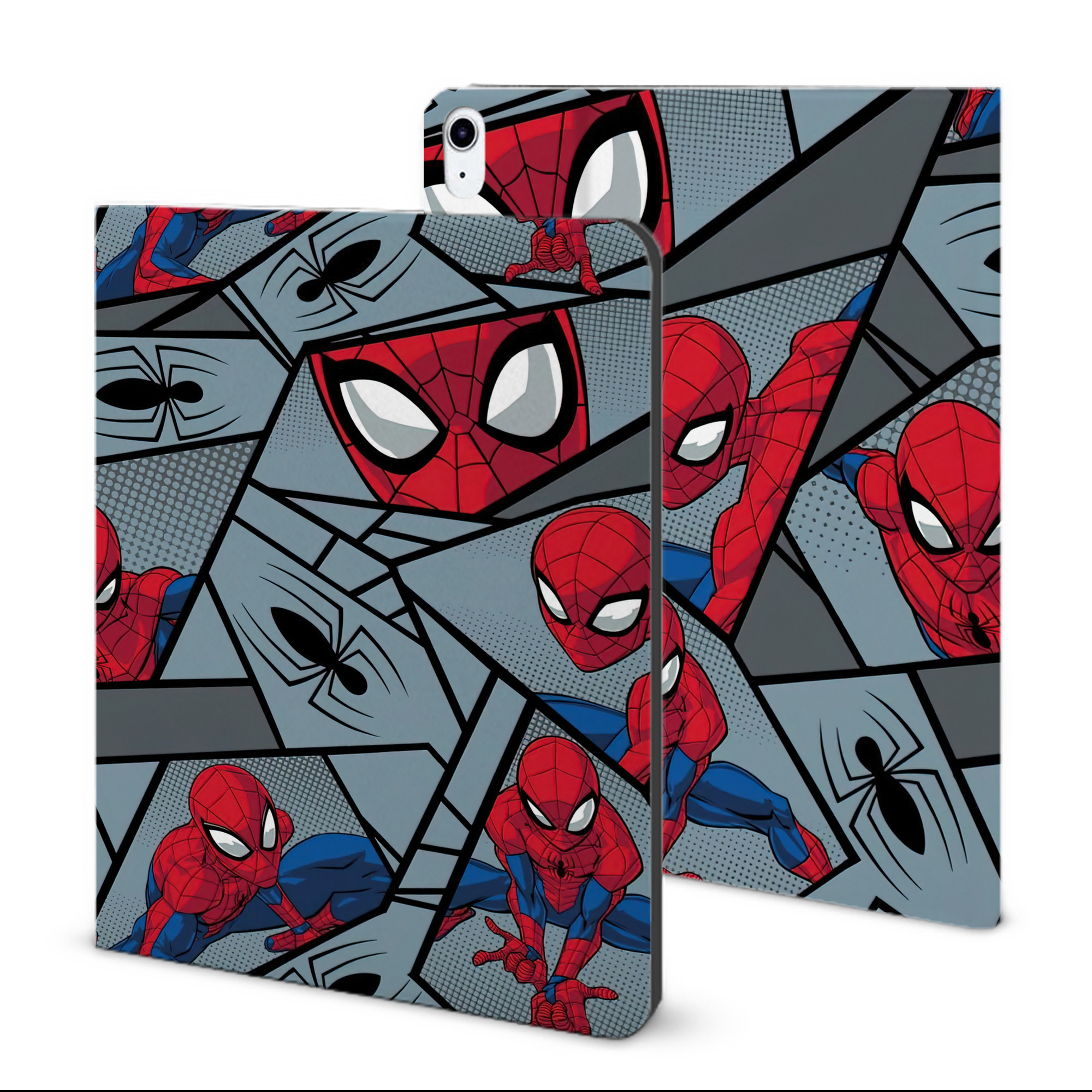 （画像用） Spider Man スパイダーマン IPad ケース ブック型 PUレザー TPU 耐衝撃 軽量 薄型 ペン収納なし 全面保護 IPad 各モデル対応